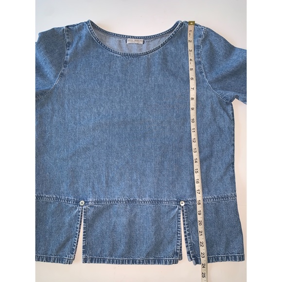Russ Berens Malibu Blue Denim Short Sleeve Tunic Top Size S - Picture 6 of 11
